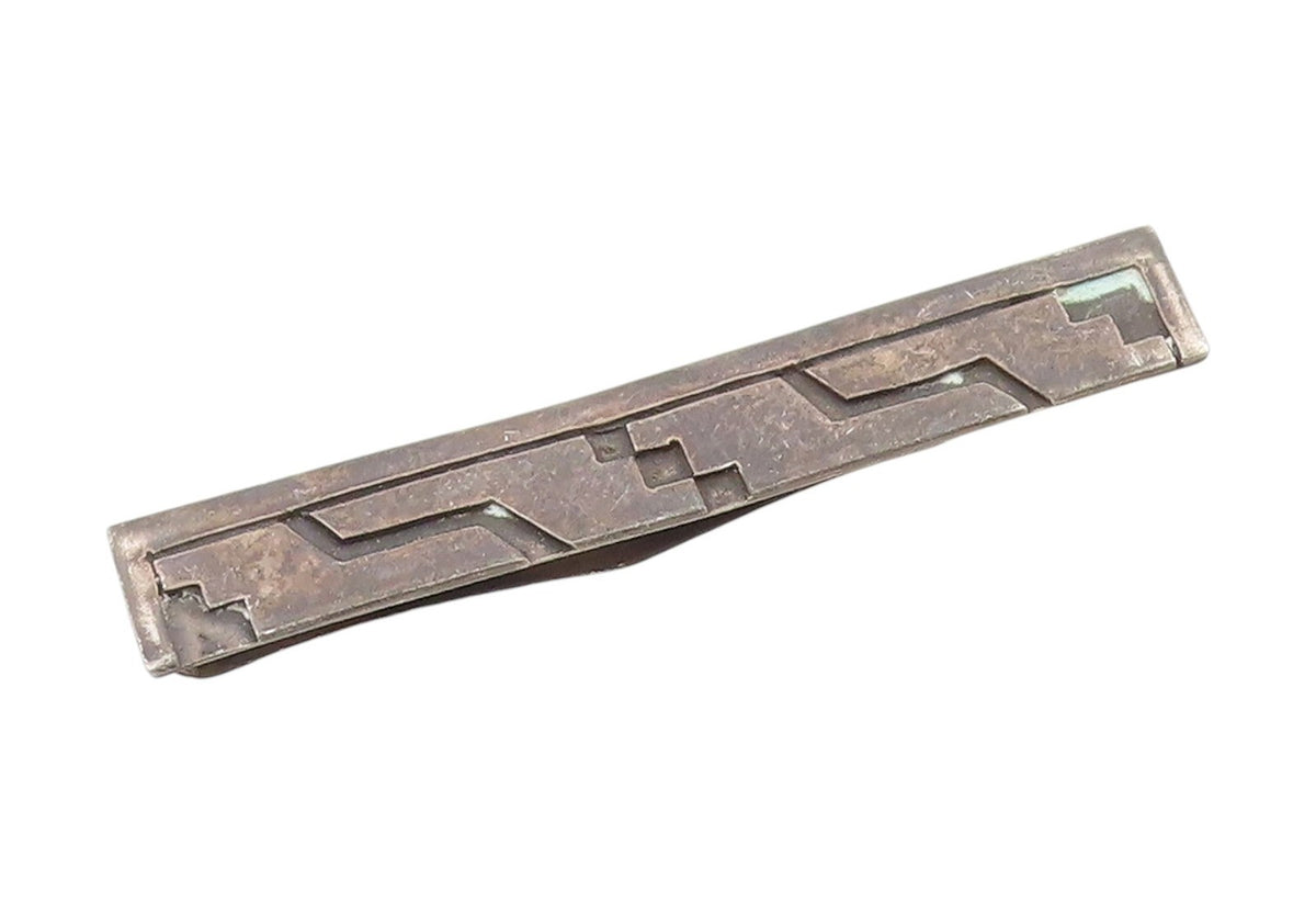 925 Sterling Silver Vintage Tie Clip BALDERAS TAXCO Geometric Design Bar  TR4064