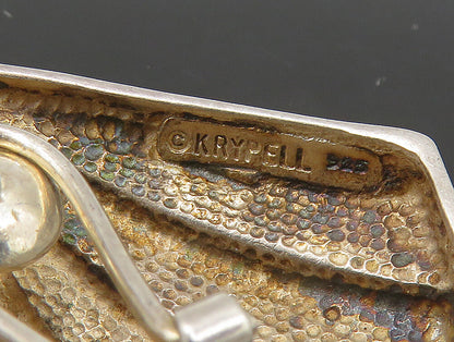 CHARLES KRYPELL 925 Silver & 14K GOLD  Vintage Modernist Drop Earrings EG11463