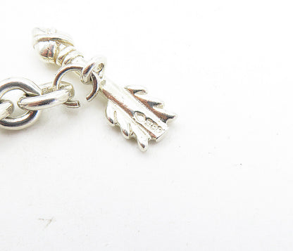 925 Sterling Silver  Love Heart Bow & Arrow Round Link Chain Bracelet  BT2630