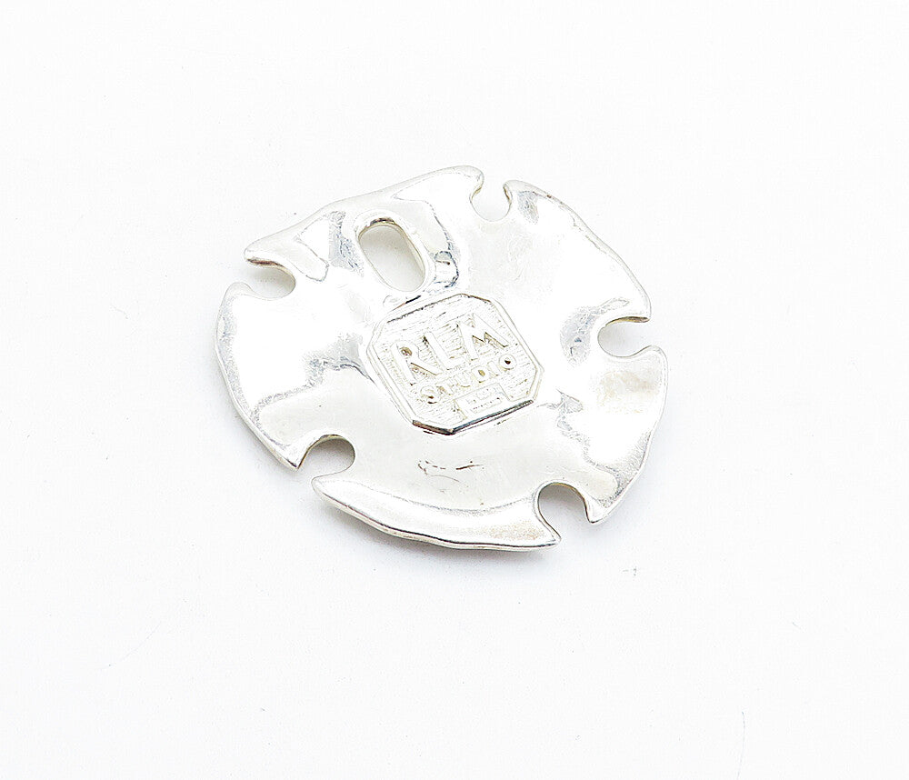 RLM STUDIO 925 Silver  Vintage Shiny Shield Shape Sand Dollar Pendant  PT4487
