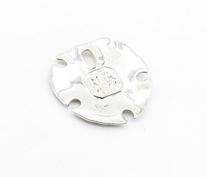 RLM STUDIO 925 Silver  Vintage Shiny Shield Shape Sand Dollar Pendant  PT4487