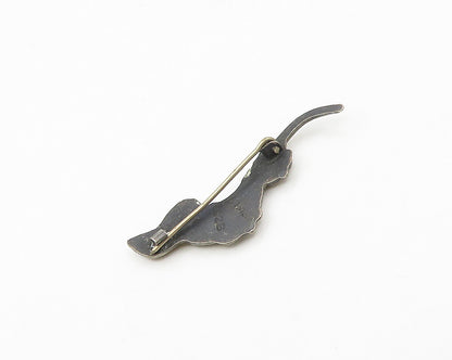 MEXICO 925 Sterling Silver  Vintage Antique Petite Dog Brooch Pin  BP6890