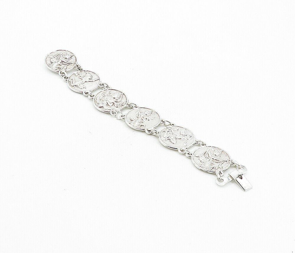 SIAM 925 Sterling Silver  Vintage Shiny Dancer Coin Chain Bracelet  BT3562