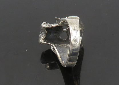 925 Sterling Silver  Vintage Skeleton Head Large Biker Ring Sz 12  RG23537