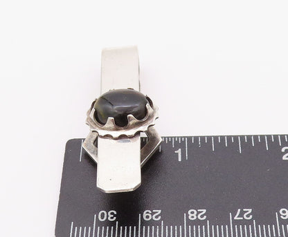 925 Sterling Silver Vintage Money Clip MEXICO Cabochon Tigers Eye  TR3919