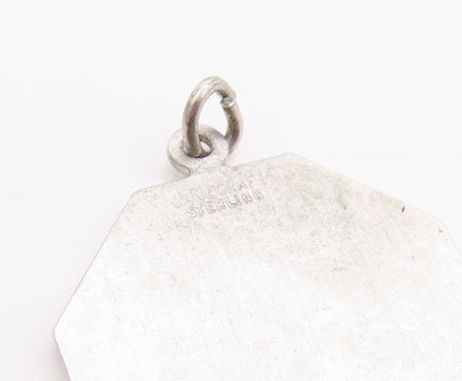925 Sterling Silver Vintage Pendant I'll Never Stop Loving U Sign Charm  PT24873