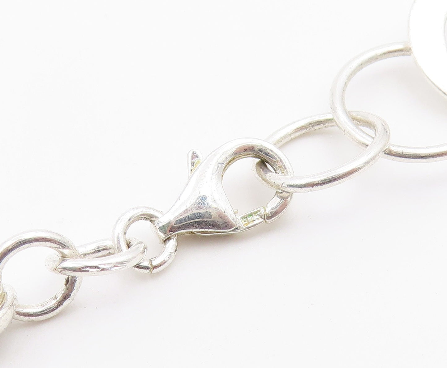 925 Sterling Silver Vintage Necklace Modernist Interlocking Circles Chain NE4942