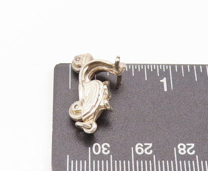 925 Sterling Silver  Vintage 3D Carved Movable Vespa Charm Pendant  PT22331