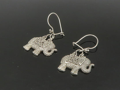 SARDA 925 Sterling Silver  Vintage Textured Elephant Dangle Earrings  EG11475
