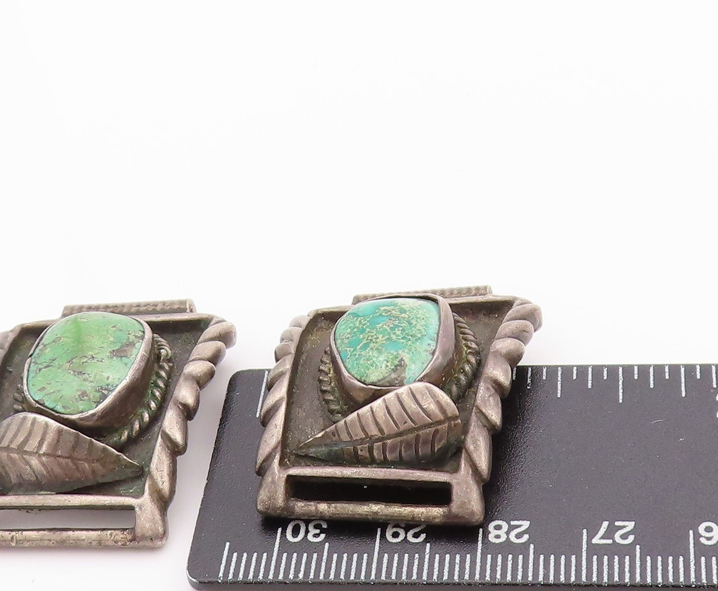 925 Sterling Silver Vintage Watch Belt NAVAJO ZUNI Turquoise Floral  TR3923