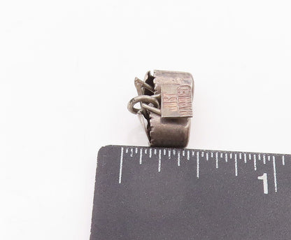 925 Sterling Silver Vintage Pendant Dark Tone Just Married Ring Boxes  PT23909