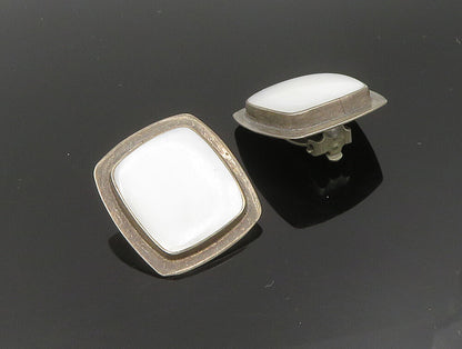 GERRO BLANCO MEXICO 925 Silver  Vintage MOP Non Pierce Earrings  EG11616