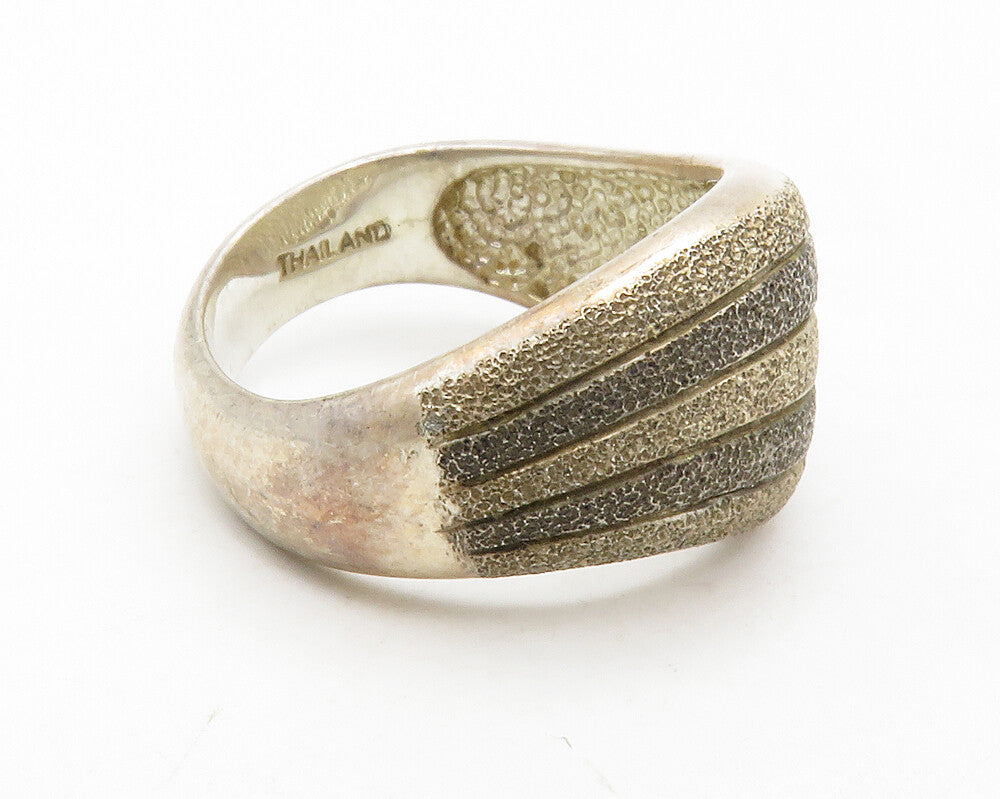 925 Sterling Silver  Vintage 2 Tone Layered Wavy Design Band Ring Sz 7 RG13322