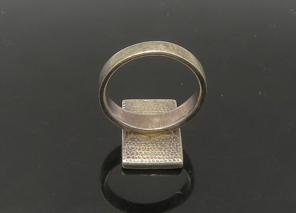 925 Sterling Silver  Vintage Inlaid Mother Of Pearl Band Ring Sz 7  RG22262