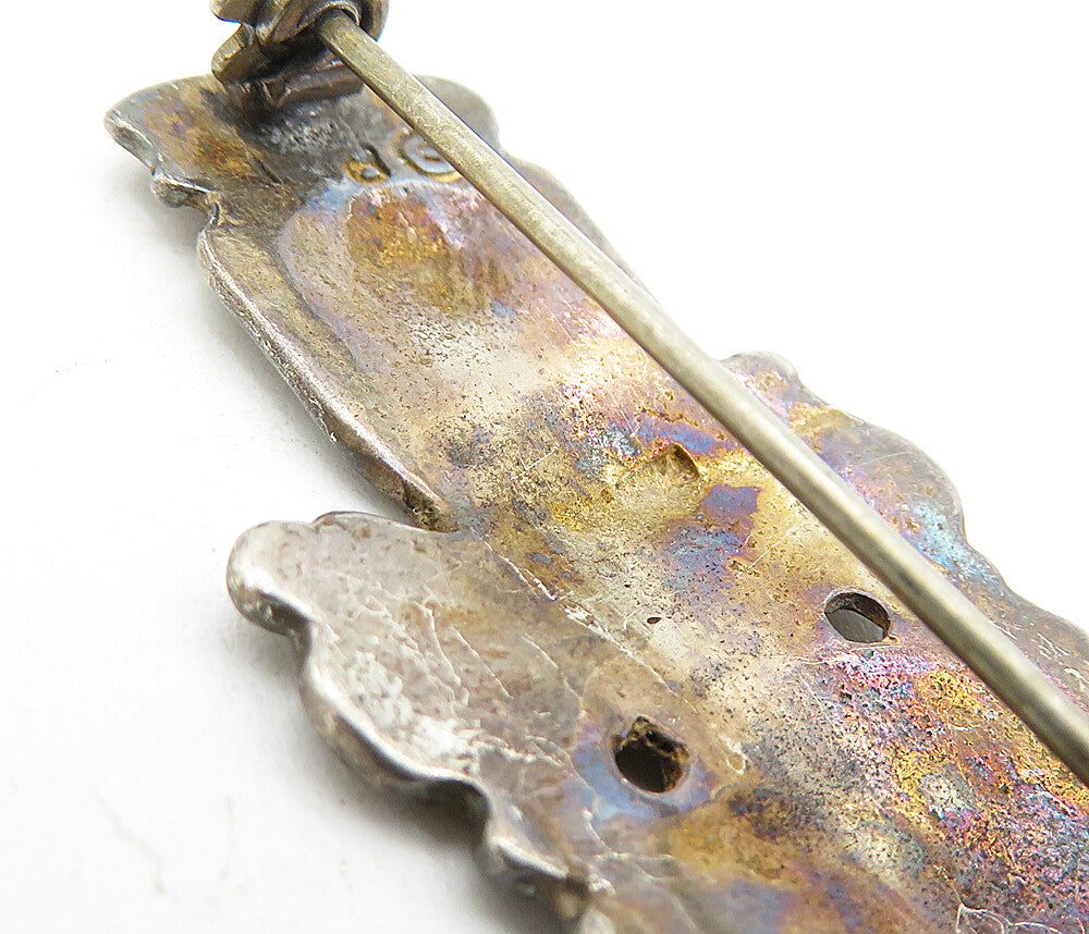 MEXICO 925 Sterling Silver  Vintage Antique Little Girl Brooch Pin  BP1551