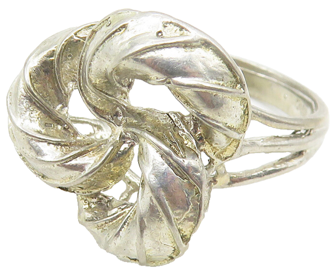 925 Sterling Silver  Vintage Shiny Open Pretzel Knot Band Ring Sz 6  RG10921