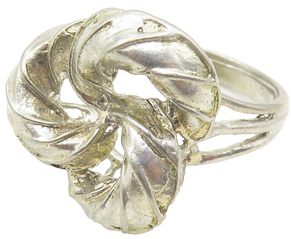 925 Sterling Silver  Vintage Shiny Open Pretzel Knot Band Ring Sz 6  RG10921