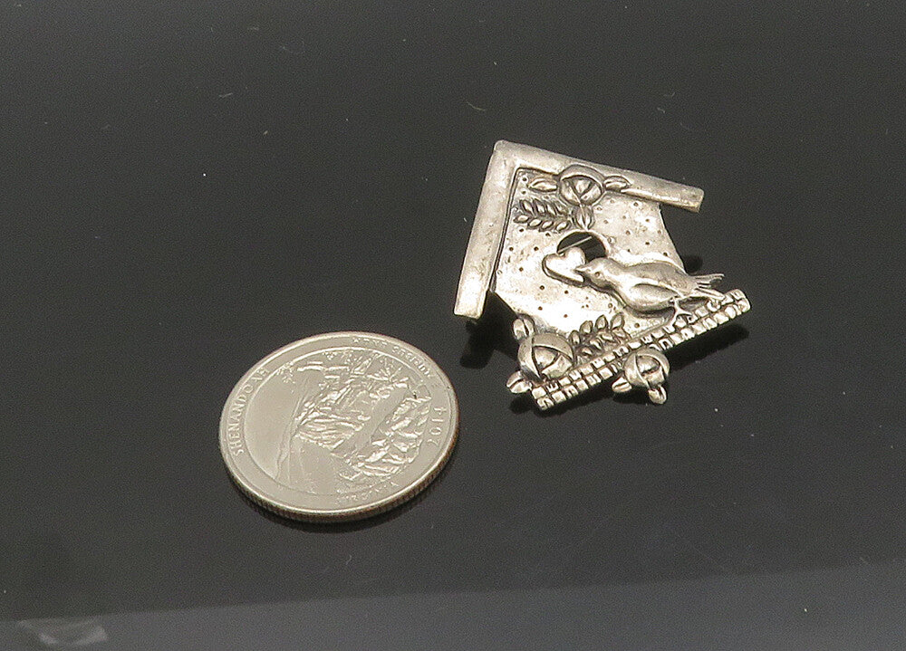 925 Sterling Silver  Vintage Mary Engelbreit Bird House Brooch Pin  BP8184