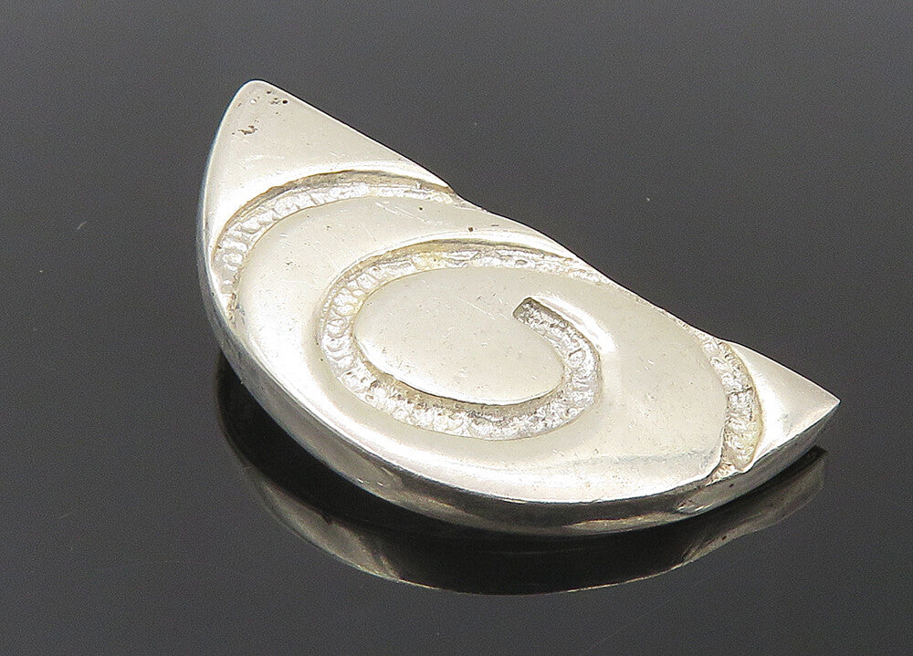 925 Sterling Silver  Vintage Shiny Chiseled Swirl Design Pendant  PT8426