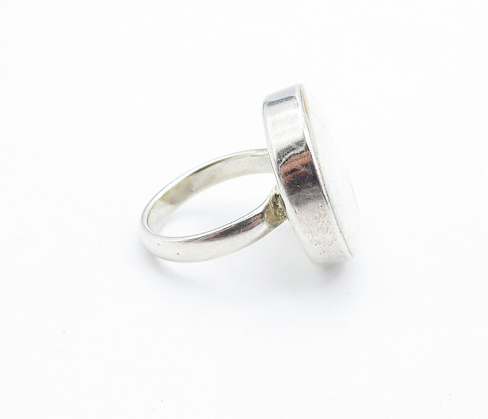 925 Sterling Silver  Vintage Shive Eye Shell Swirl Cocktail Ring Sz 6.5 RG6165