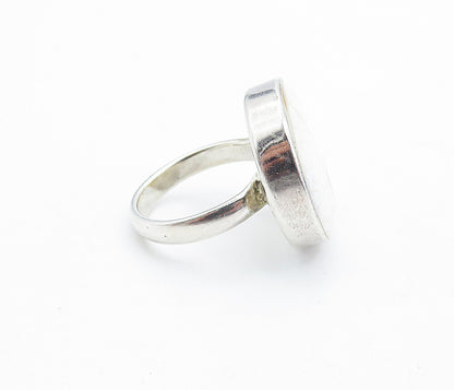 925 Sterling Silver  Vintage Shive Eye Shell Swirl Cocktail Ring Sz 6.5 RG6165