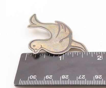 925 Sterling Silver Vintage Brooch Pin MEXICO Solid Cutout Sea Cat  BP11310
