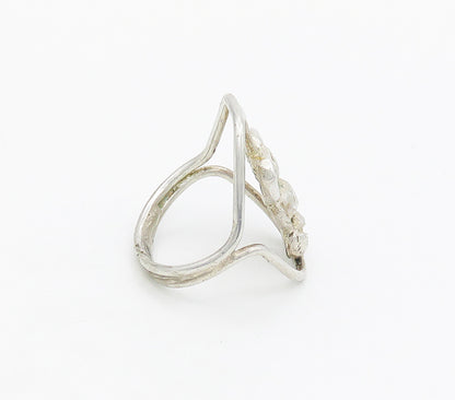 925 Sterling Silver  Vintage Sculpted Design Smooth Band Ring Sz 8  RG16875