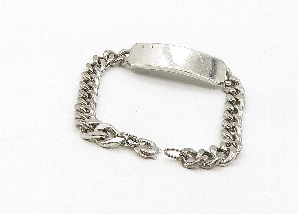 BOJAR 925  Silver  Vintage Smooth Bar Shiny Curb Link Chain Bracelet  BT8576