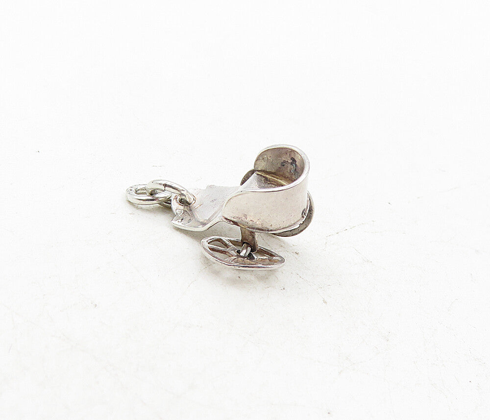 MEXICO 925 Sterling Silver  Vintage Petite Carriage Seat Drop Pendant  PT6947