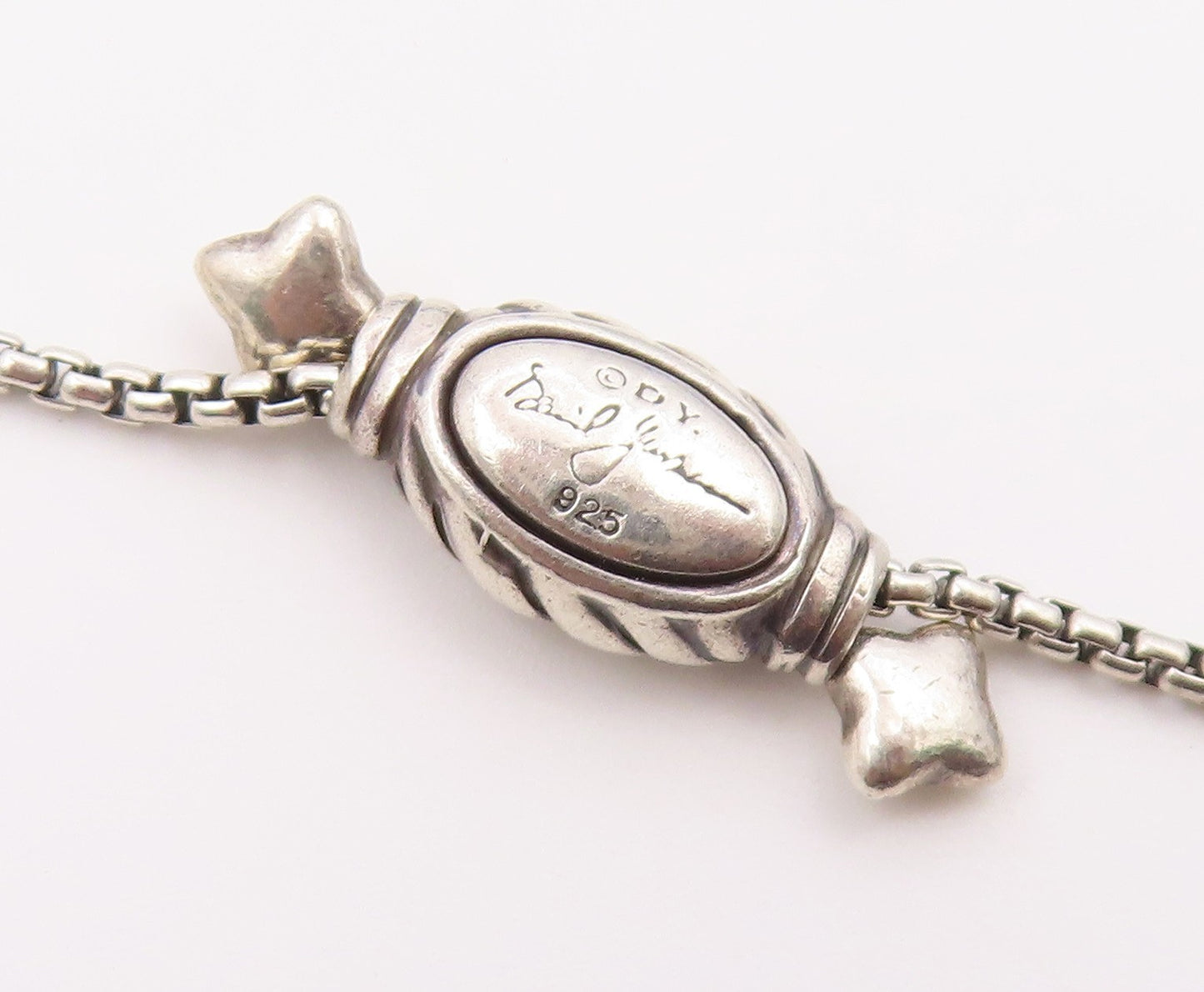 925 Sterling Silver Vintage Bracelet DAVID YURMAN Blue Chalcedony Beads  BT12190