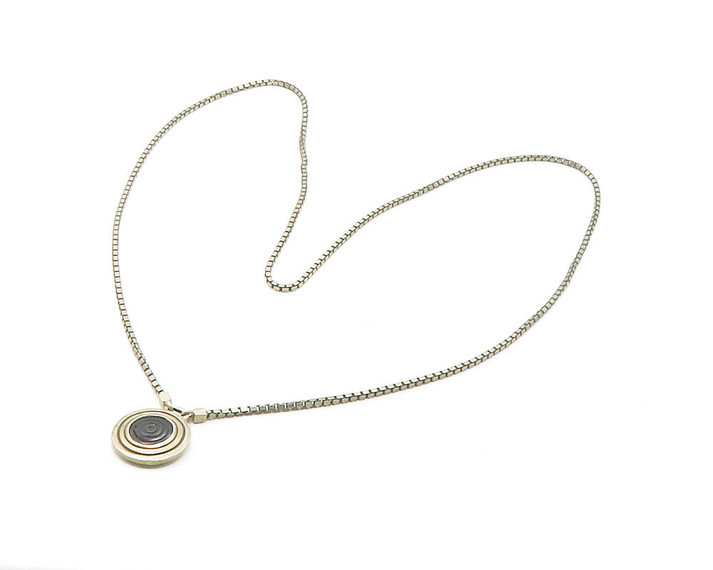 925 Sterling Silver Vintage Two Tone Pendant Venetian Chain Necklace NE2145