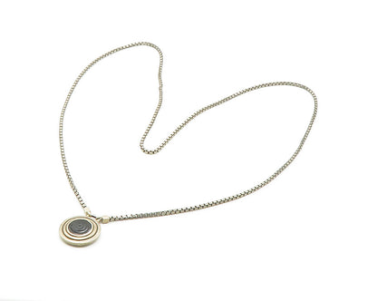 925 Sterling Silver Vintage Two Tone Pendant Venetian Chain Necklace NE2145