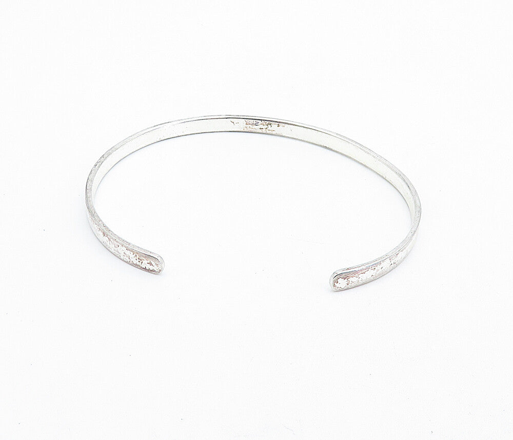 925 Sterling Silver Vintage Hope Dream Believe Stamped Cuff Bracelet BT3216