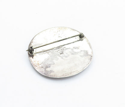 MEXICO 925 Sterling Silver  Vintage Two Tone Globe & People Brooch Pin  BP2387