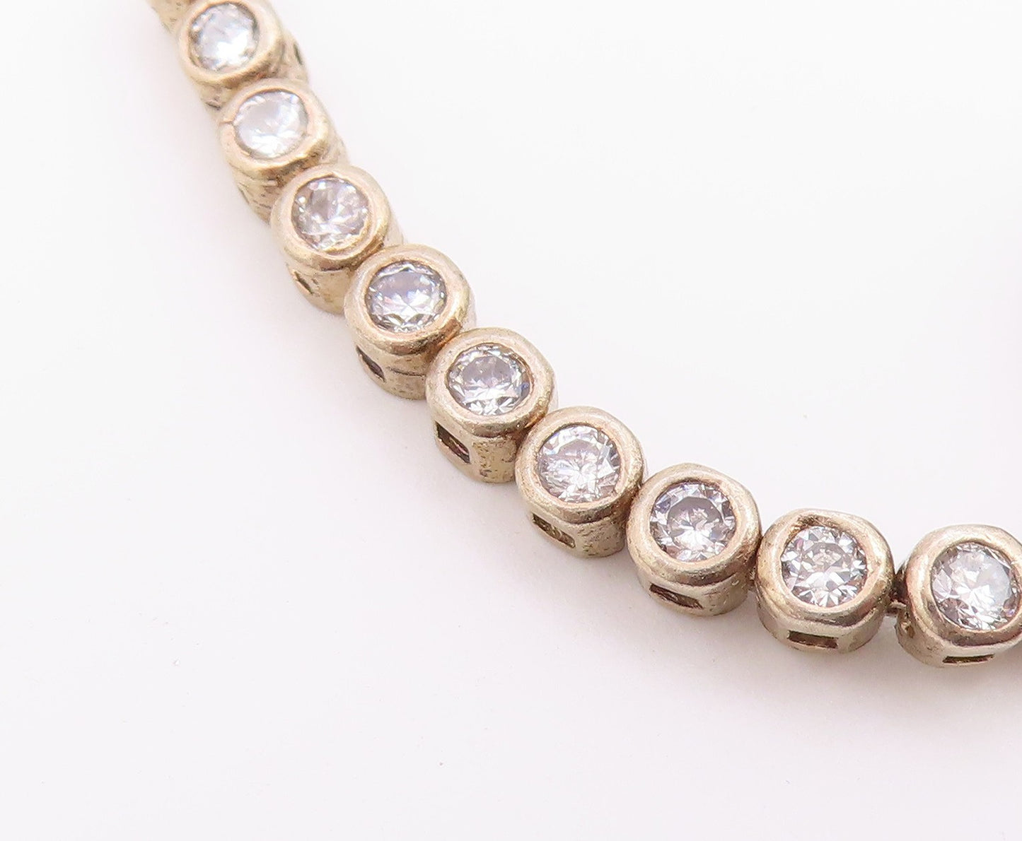 925 Silver  Vintage Turquoise Spinel & Cubic Zirconia Chain Bracelet  BT8789