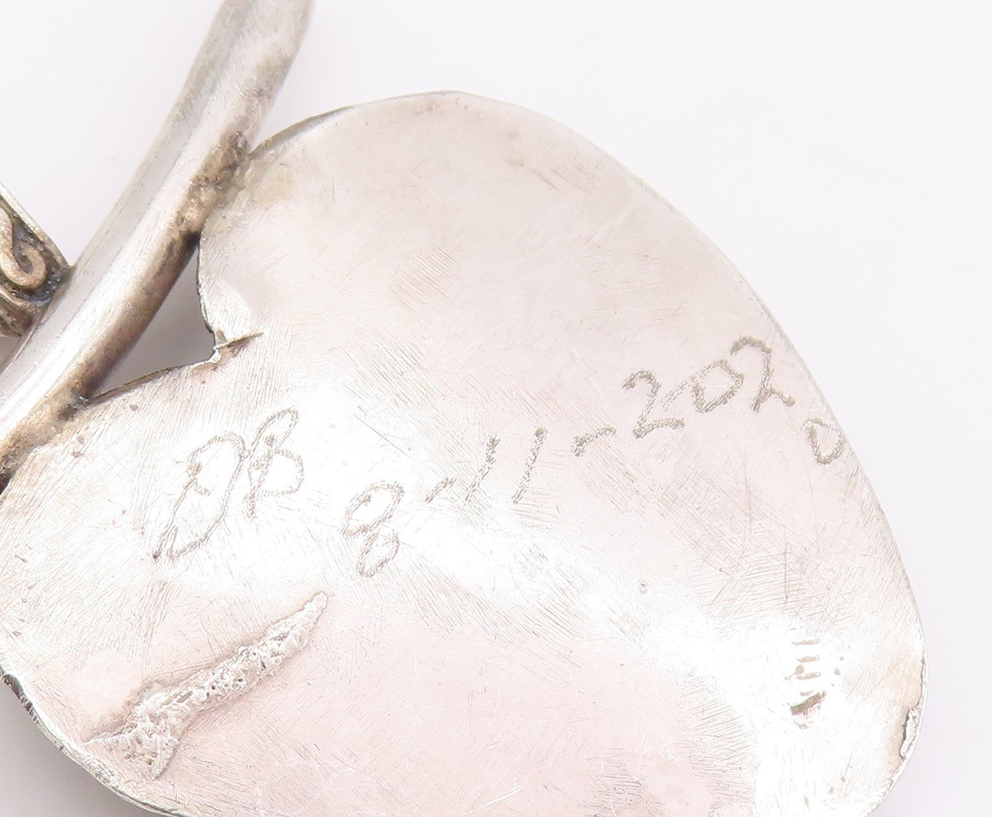 925 Sterling Silver Vintage Pendant Pink Gemstone Designer Love Heart  PT25689