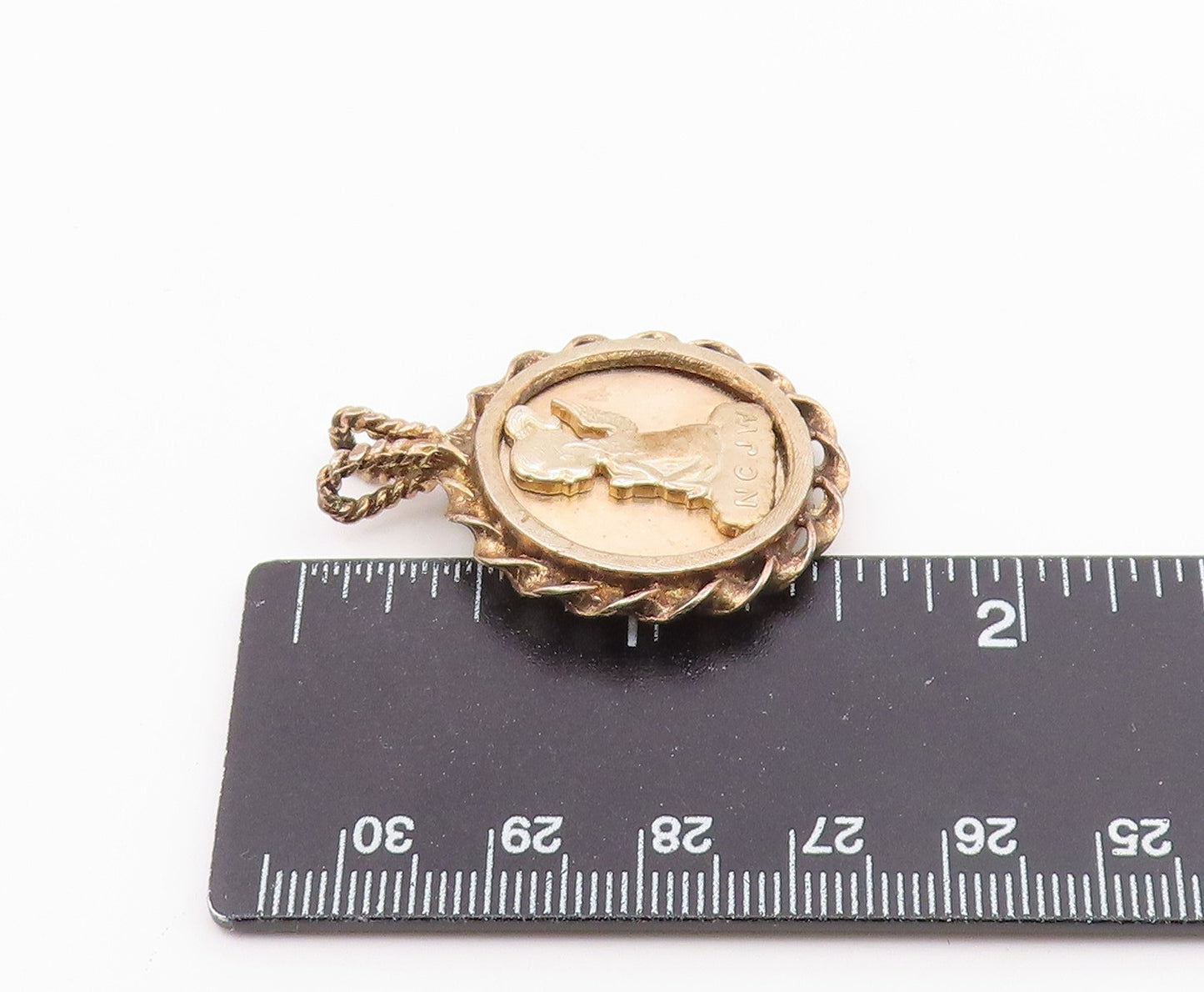 925 Sterling Silver Vintage Brooch Pin Angle Baby Girl Halo Twisted Rope BP10550