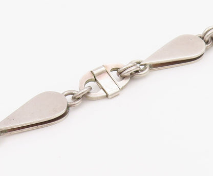 925 Sterling Silver Vintage Necklace Interlocking Teardrop Link Chain NE4688