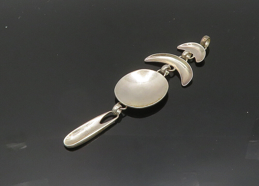 RLM STUDIO 925 Sterling Silver  Vintage Crescent Shape Linked Pendant  PT16176