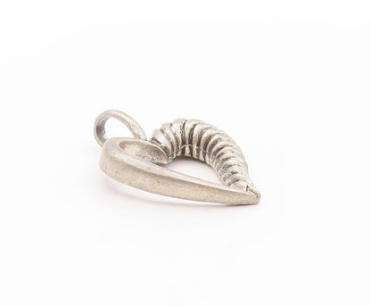 925 Sterling Silver Vintage Pendant Dark Tone Roped Cutout Heart  PT24118