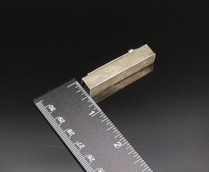 ALFRED KARRAM 925 Silver  Vintage Open Square Ends Linear Brooch Pin  BP9795