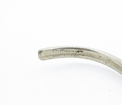 SERGIO LUB 925 Silver  Vintage Petite Shiny Twist Detail Cuff Bracelet  BT3105