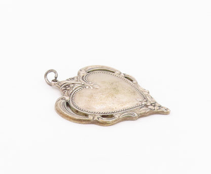 TOWLE 925 Silver  Vintage Antique Floral Swirl Love Heart Pendant  PT21020