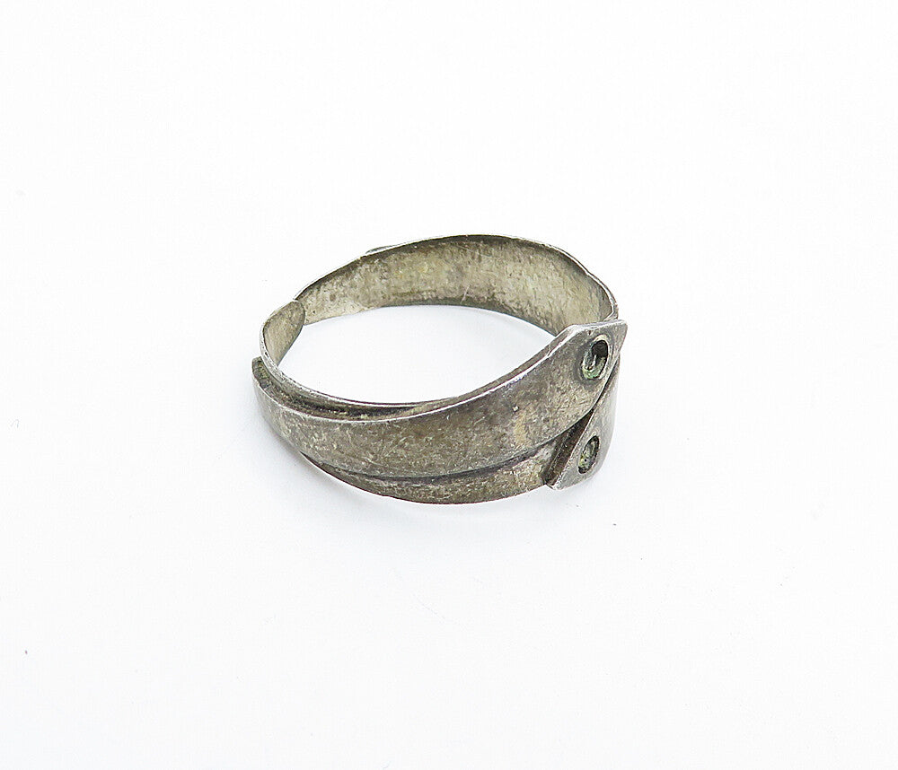 925 Sterling Silver  Vintage Bypass Arrow Design Band Ring Sz 7.5  RG4235