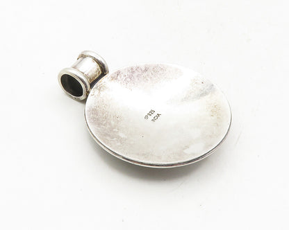 DOUG PAULUS 925 Sterling Silver  Vintage Shiny Floral Swirl Pendant  PT7778