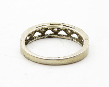 AVON 925 Sterling Silver  Vintage Topaz Open Design Band Ring Sz 8  RG13699