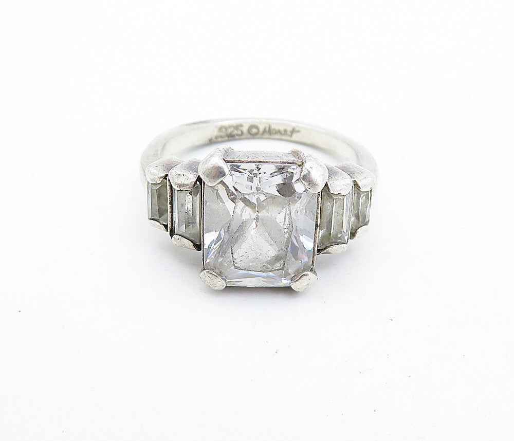 MONET 925 Silver  Vintage Cubic Zirconia Graduated Band Ring Sz 6.5  RG6422