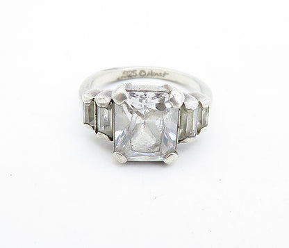 MONET 925 Silver  Vintage Cubic Zirconia Graduated Band Ring Sz 6.5  RG6422