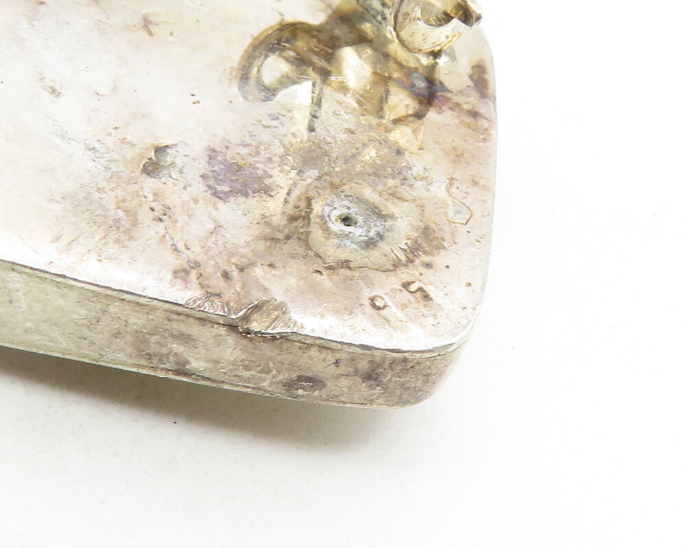 925 Sterling Silver  Vintage Shiny Smooth Square Non Pierce Earrings  EG5111
