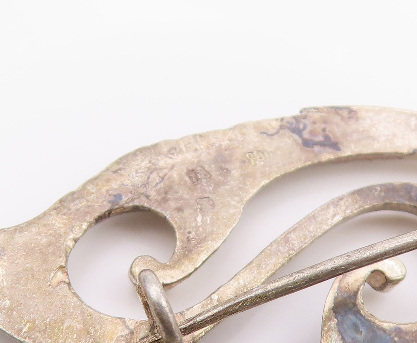 925 Sterling Silver Vintage Brooch Pin EUROPE Floral Calla Lily Motif  BP12451